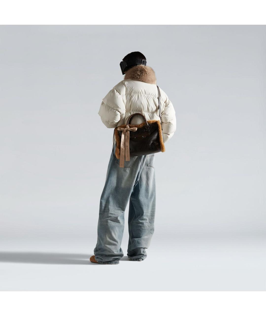 BALENCIAGA Коричневая кожаная сумка через плечо, фото 6