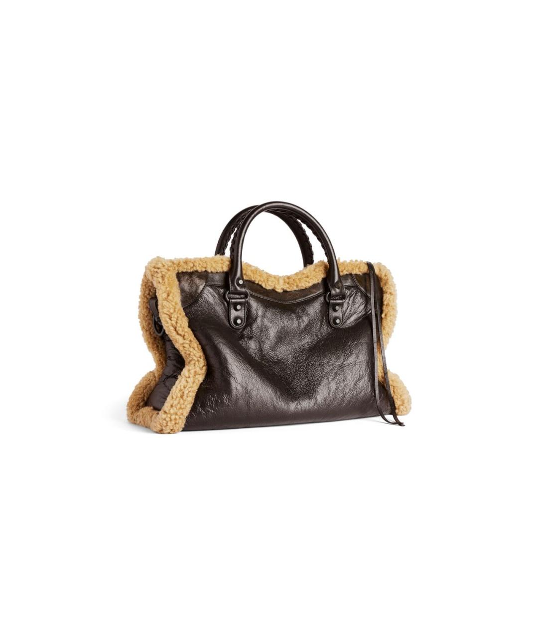 BALENCIAGA Коричневая кожаная сумка через плечо, фото 3