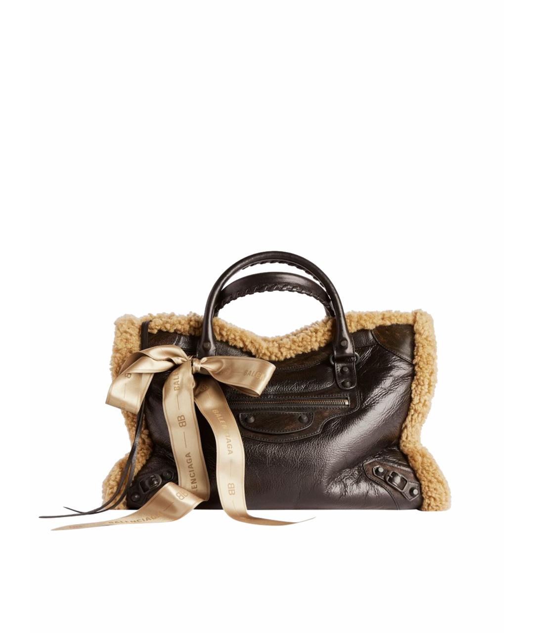 BALENCIAGA Коричневая кожаная сумка через плечо, фото 8