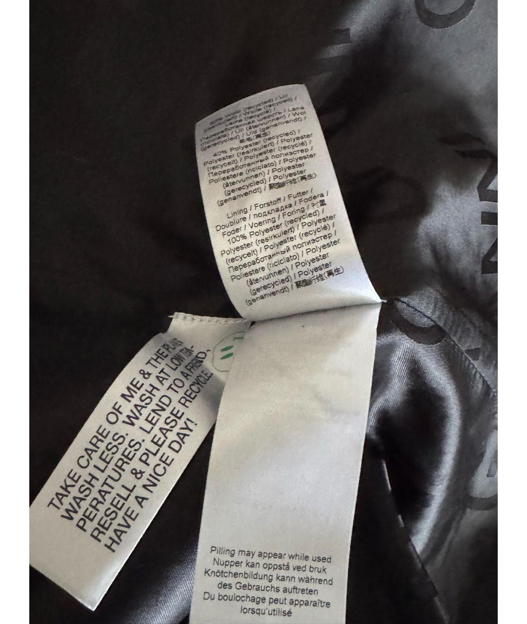 GANNI Черное полиэстеровое пальто, фото 6