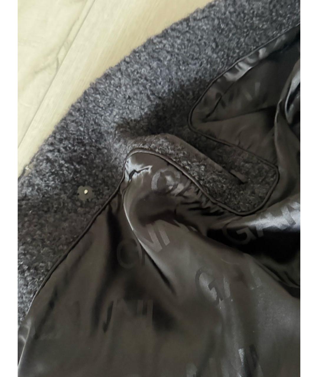 GANNI Черное полиэстеровое пальто, фото 3