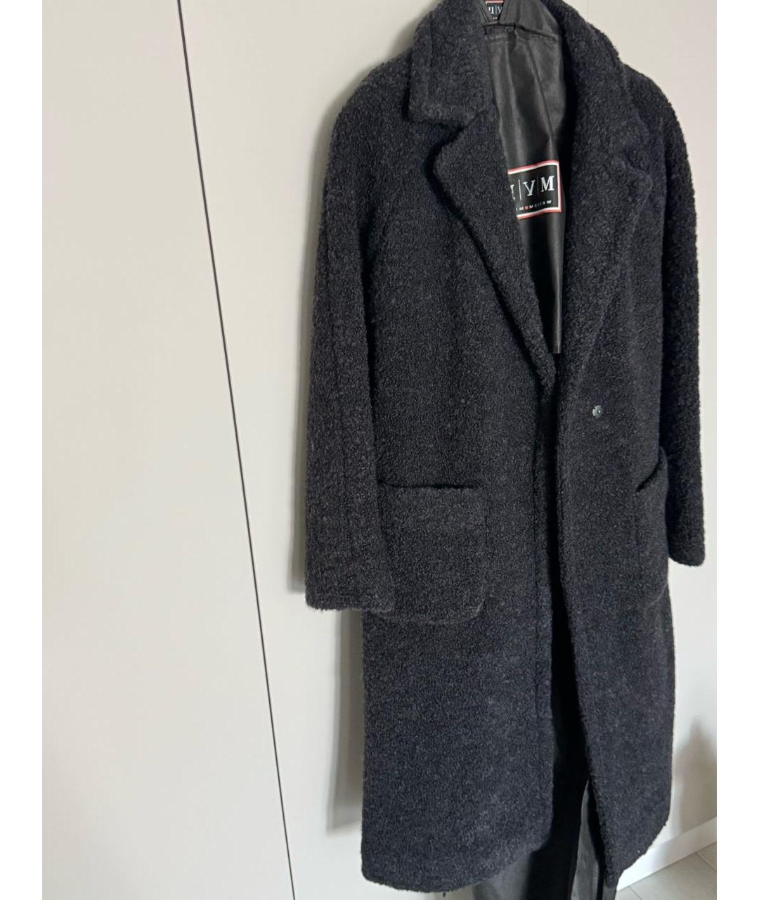 GANNI Черное полиэстеровое пальто, фото 7