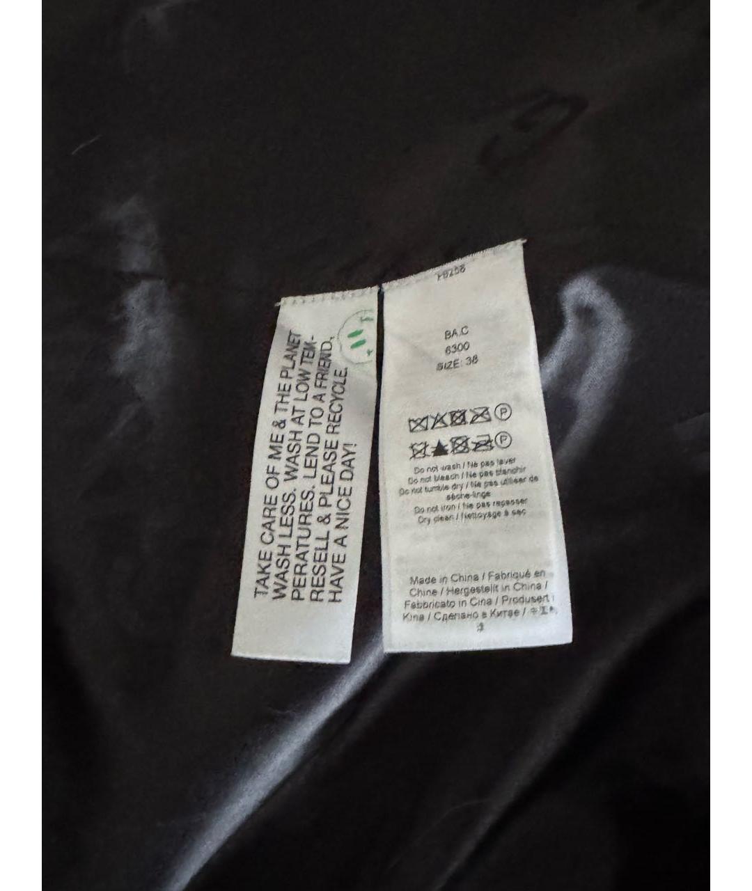 GANNI Черное полиэстеровое пальто, фото 4