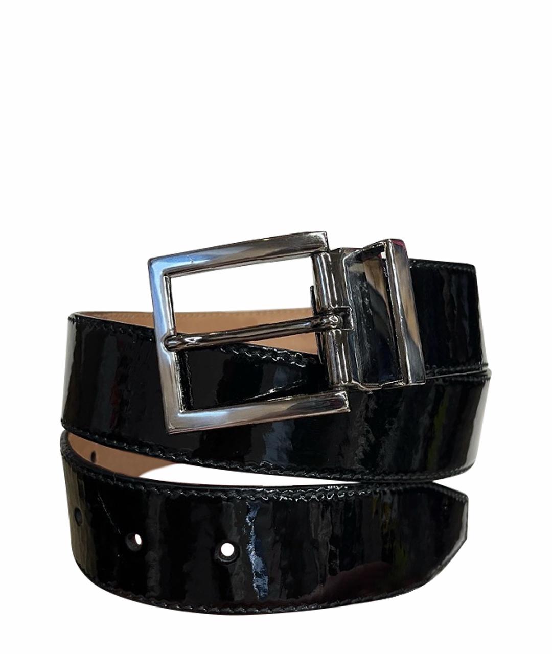 DOLCE&GABBANA Черный ремень из лакированной кожи, фото 1