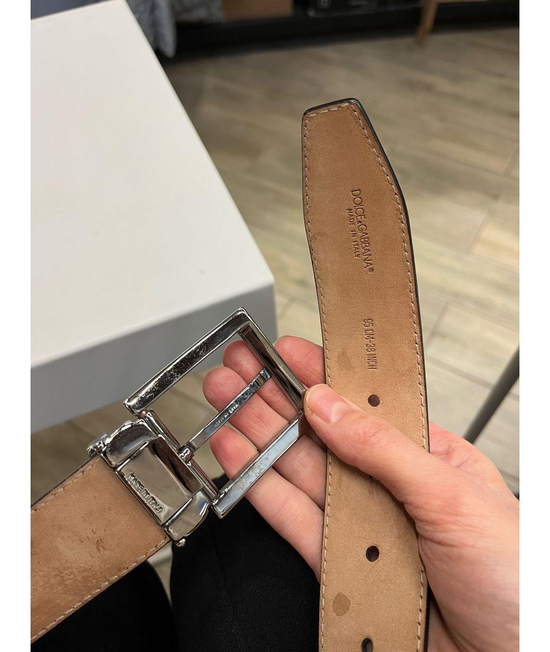 DOLCE&GABBANA Черный ремень из лакированной кожи, фото 4