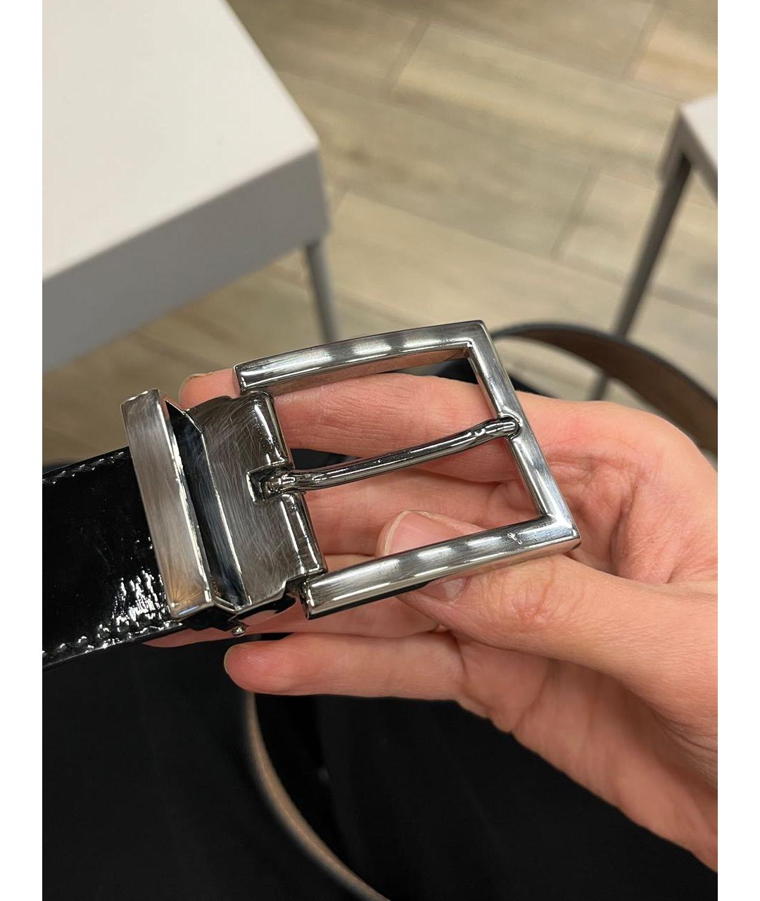 DOLCE&GABBANA Черный ремень из лакированной кожи, фото 7