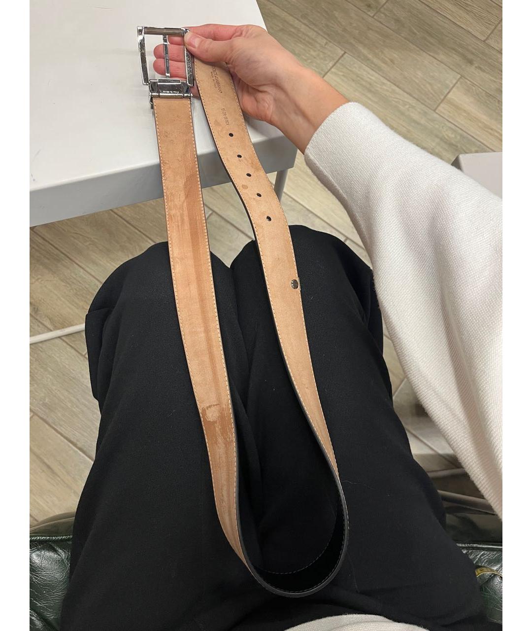 DOLCE&GABBANA Черный ремень из лакированной кожи, фото 3