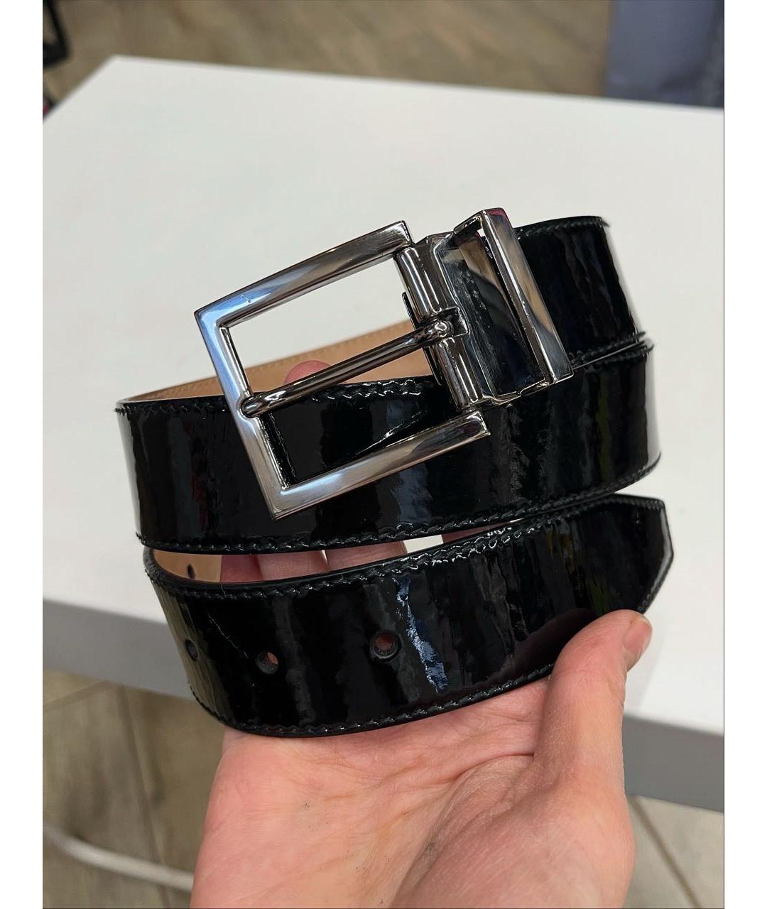 DOLCE&GABBANA Черный ремень из лакированной кожи, фото 9