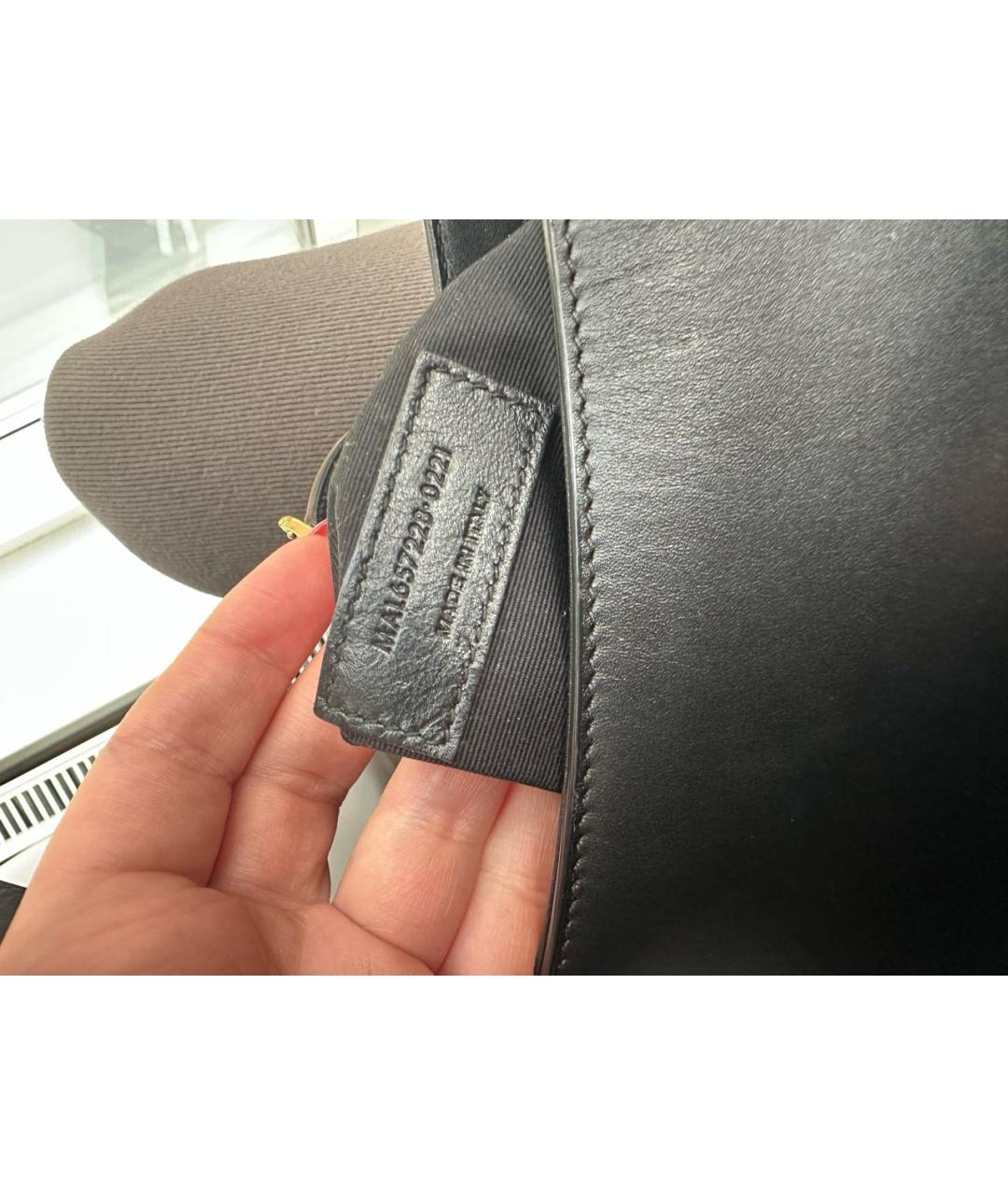 SAINT LAURENT Черная кожаная сумка с короткими ручками, фото 6