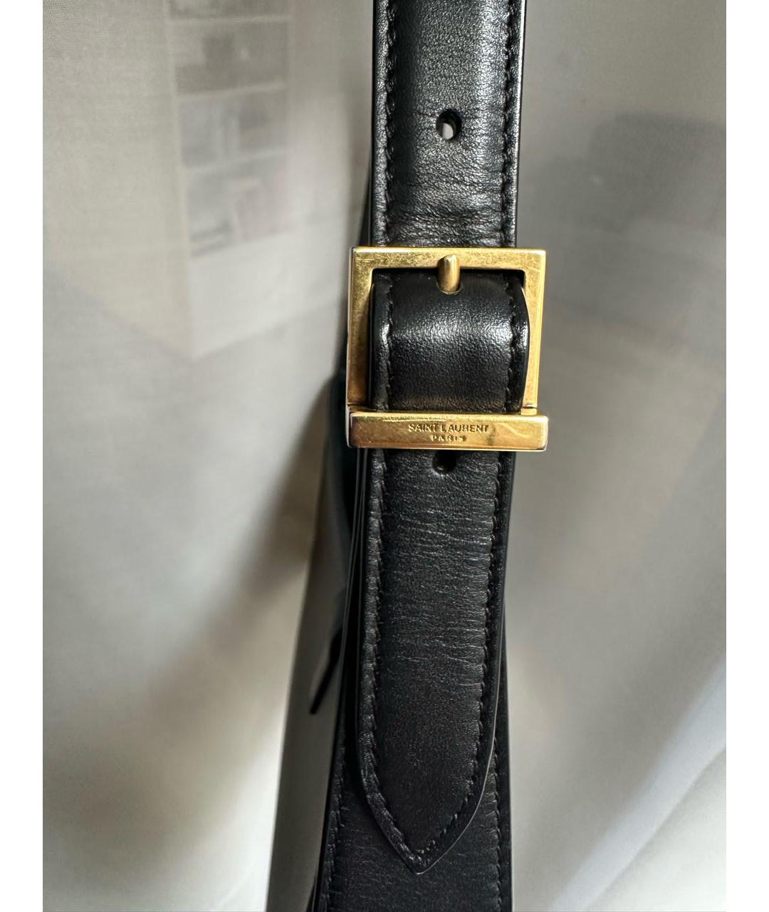 SAINT LAURENT Черная кожаная сумка с короткими ручками, фото 5