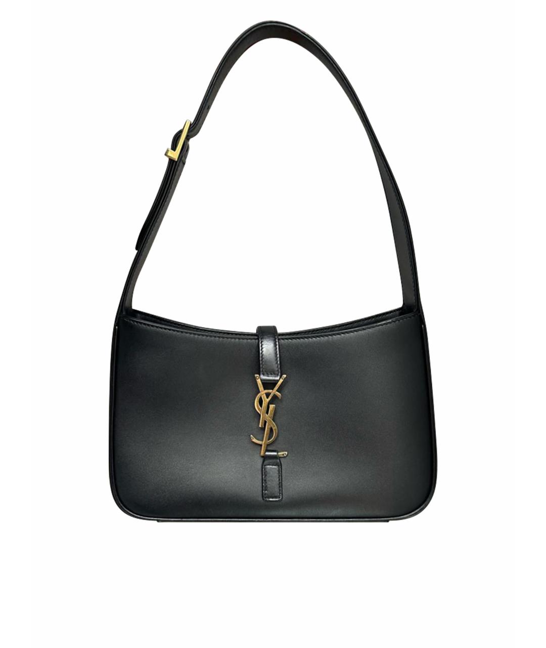 SAINT LAURENT Черная кожаная сумка с короткими ручками, фото 1