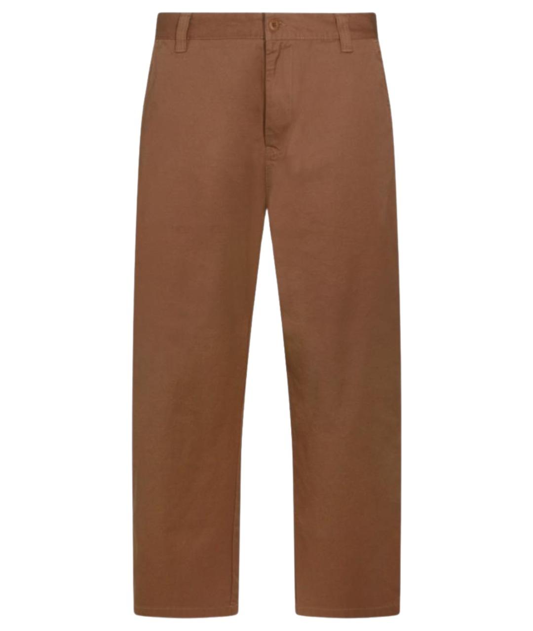 CARHARTT WIP Коричневые хлопковые повседневные брюки, фото 1