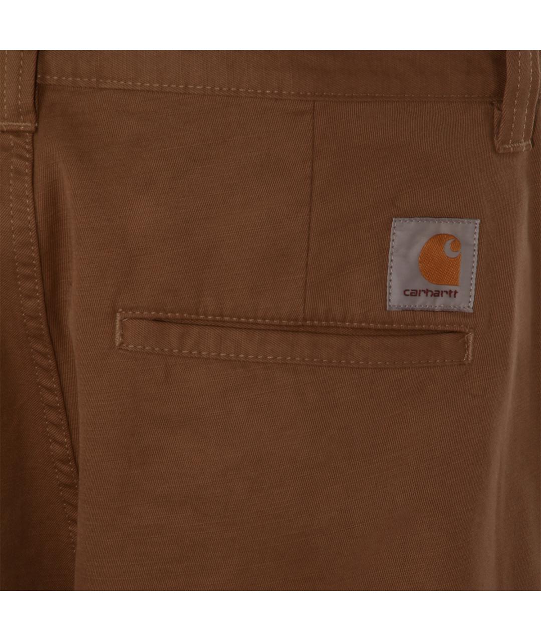 CARHARTT WIP Коричневые хлопковые повседневные брюки, фото 4