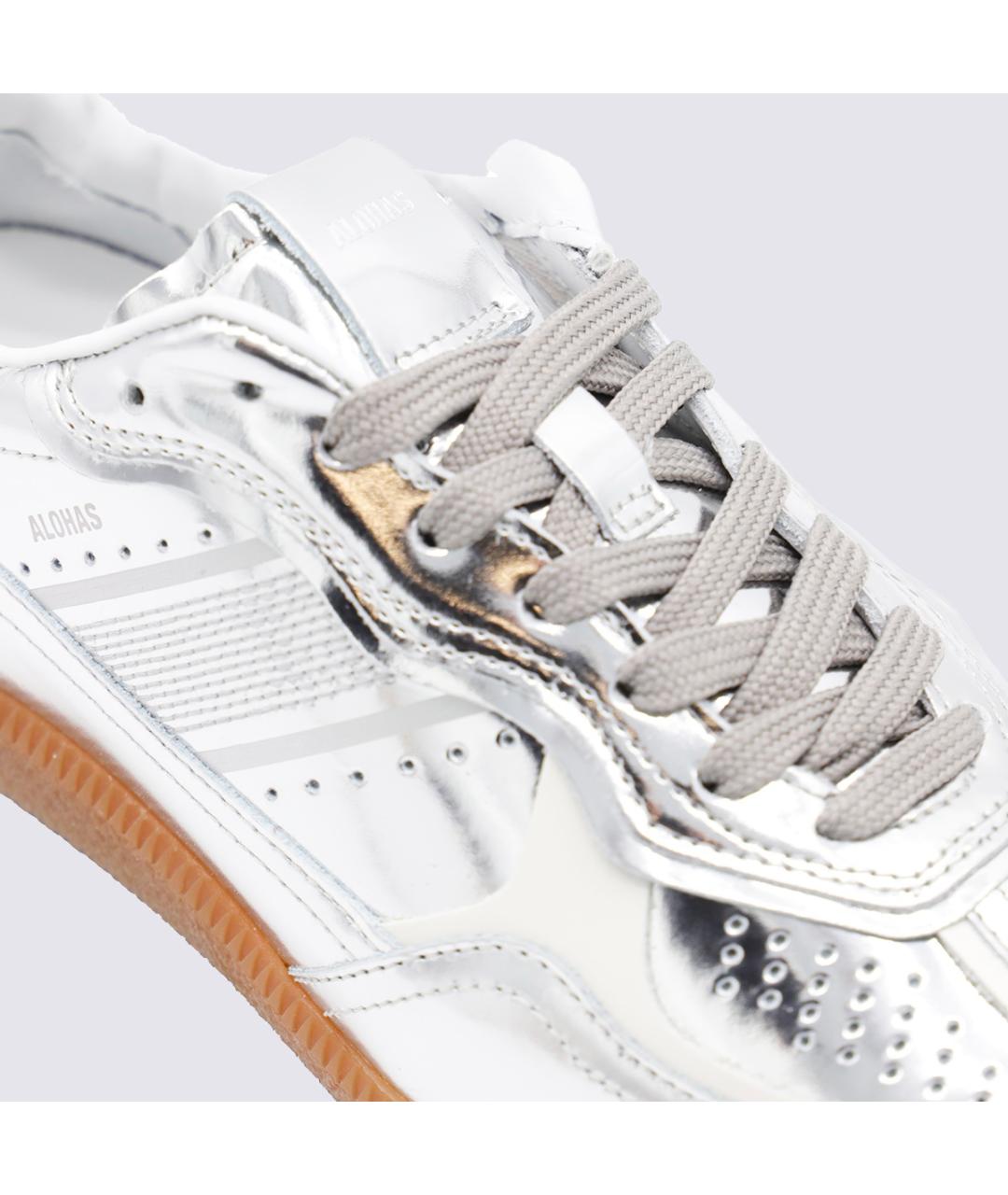 ALOHAS Серебряные кожаные кроссовки, фото 4