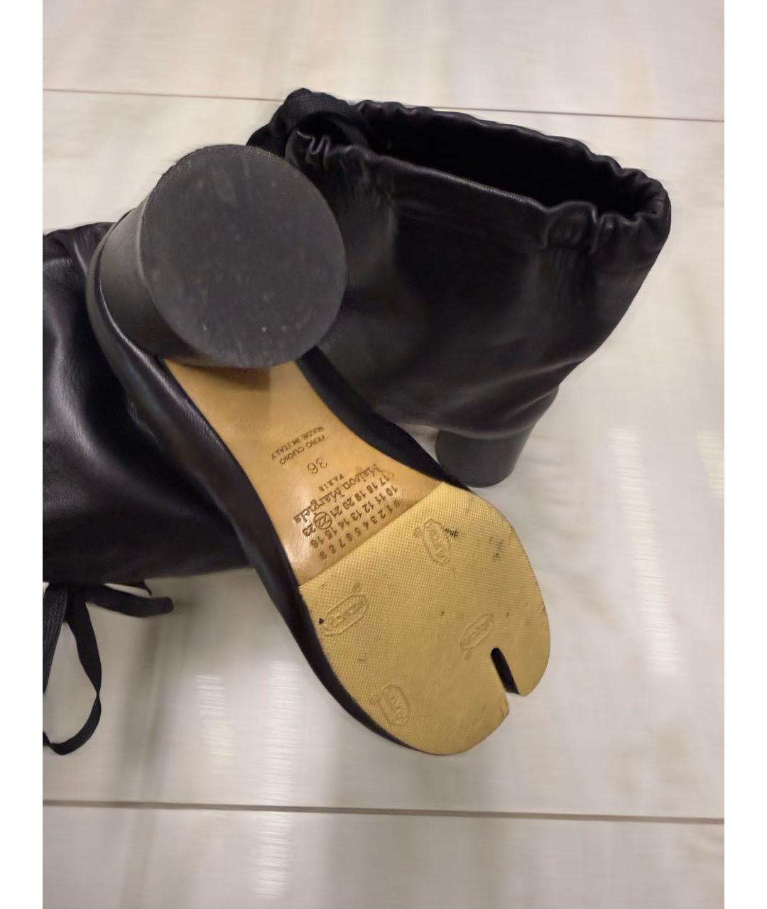 MAISON MARGIELA Черные кожаные ботильоны, фото 5