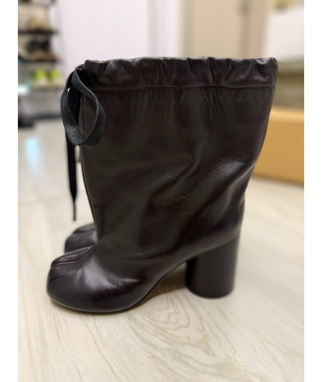 MAISON MARGIELA Черные кожаные ботильоны, фото 8