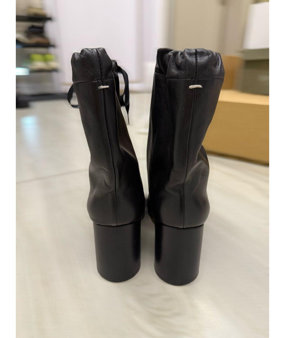 MAISON MARGIELA Черные кожаные ботильоны, фото 4