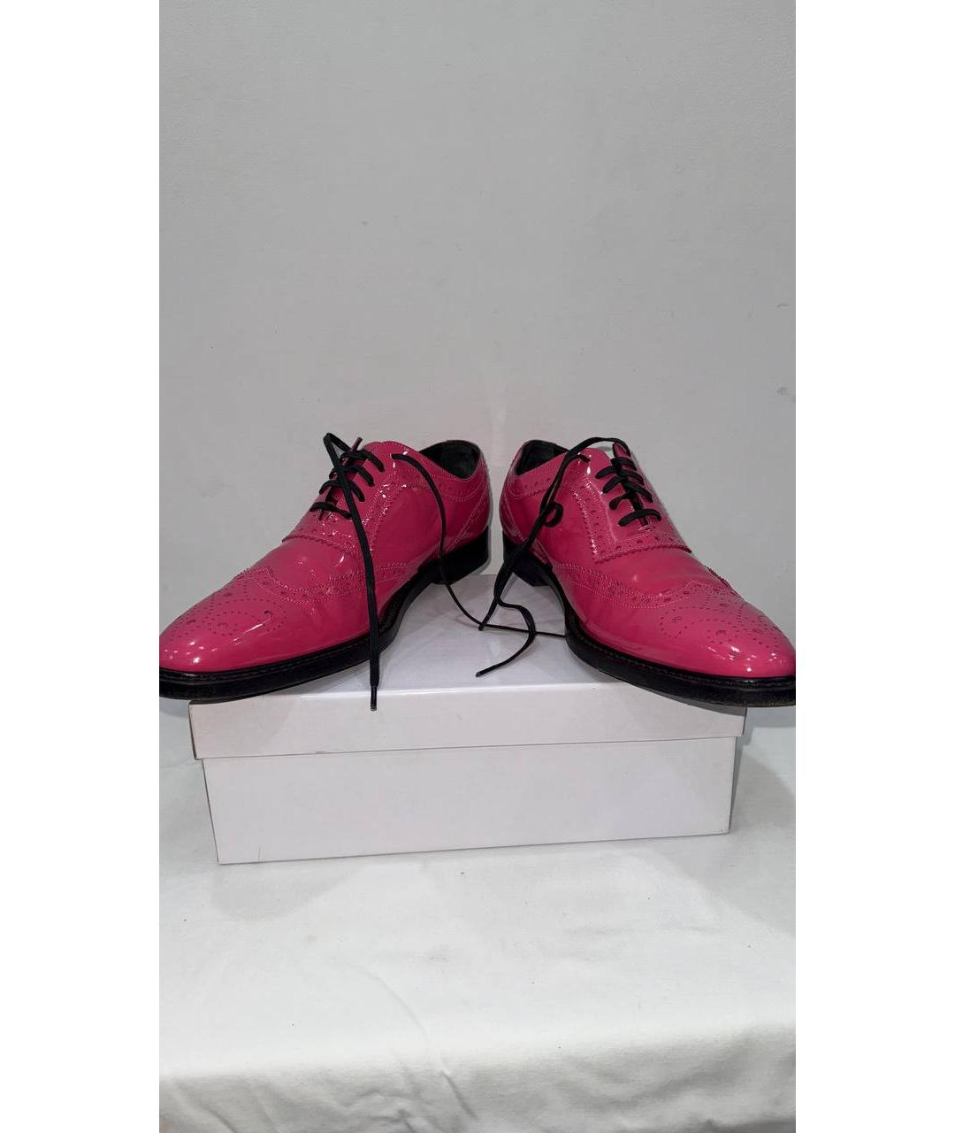 DOLCE&GABBANA Розовые брогги и оксфорды из лакированной кожи, фото 4