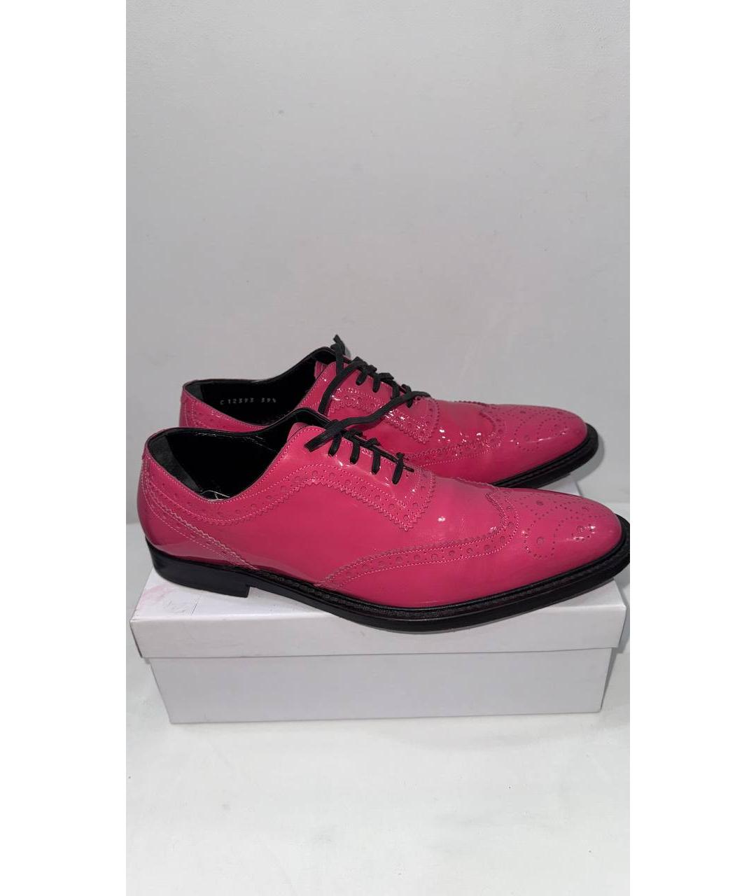 DOLCE&GABBANA Розовые брогги и оксфорды из лакированной кожи, фото 3