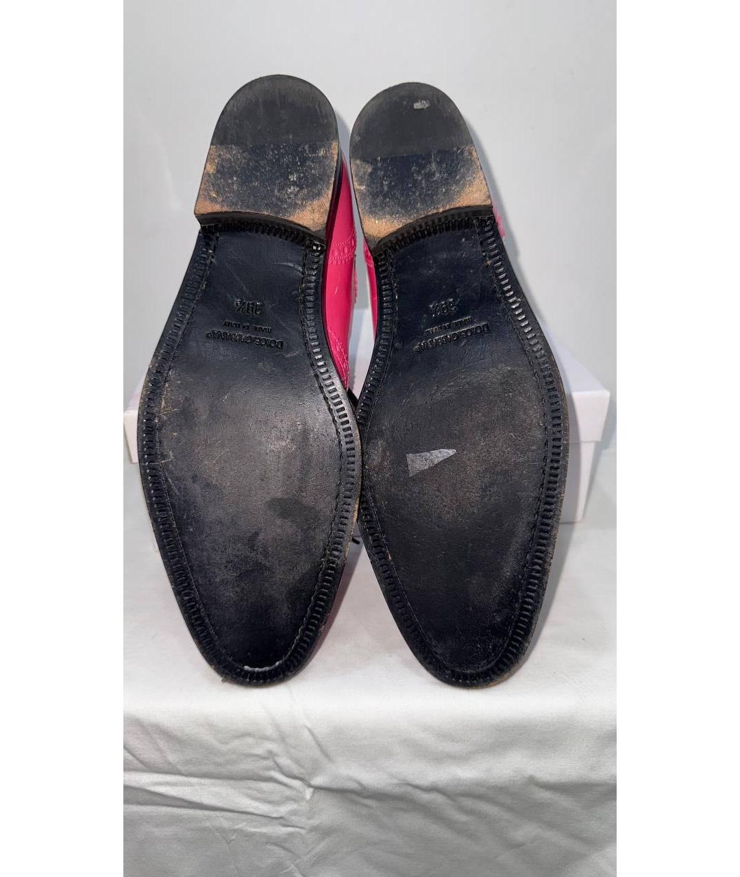 DOLCE&GABBANA Розовые брогги и оксфорды из лакированной кожи, фото 5