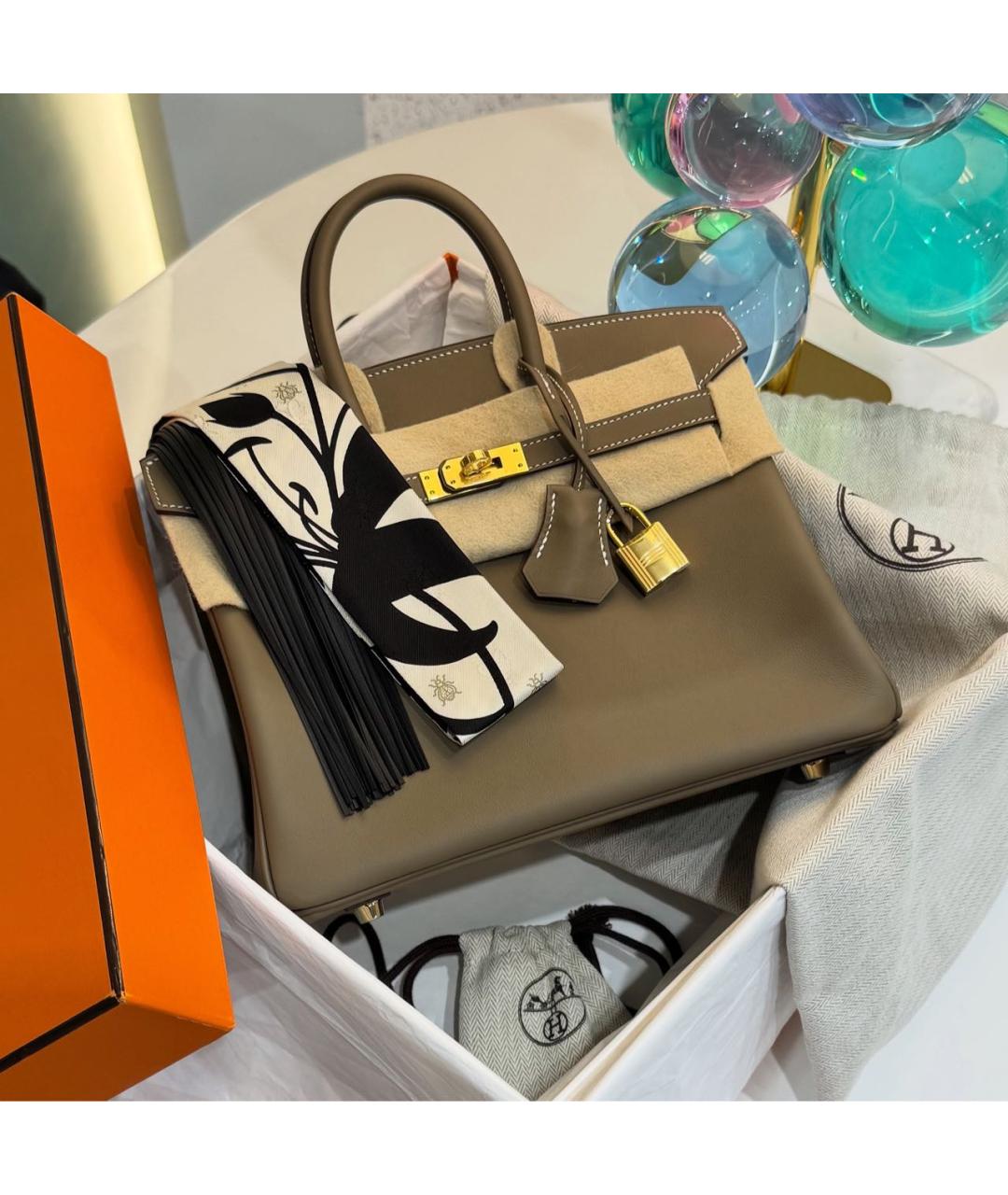 HERMES Мульти шелковый платок, фото 6