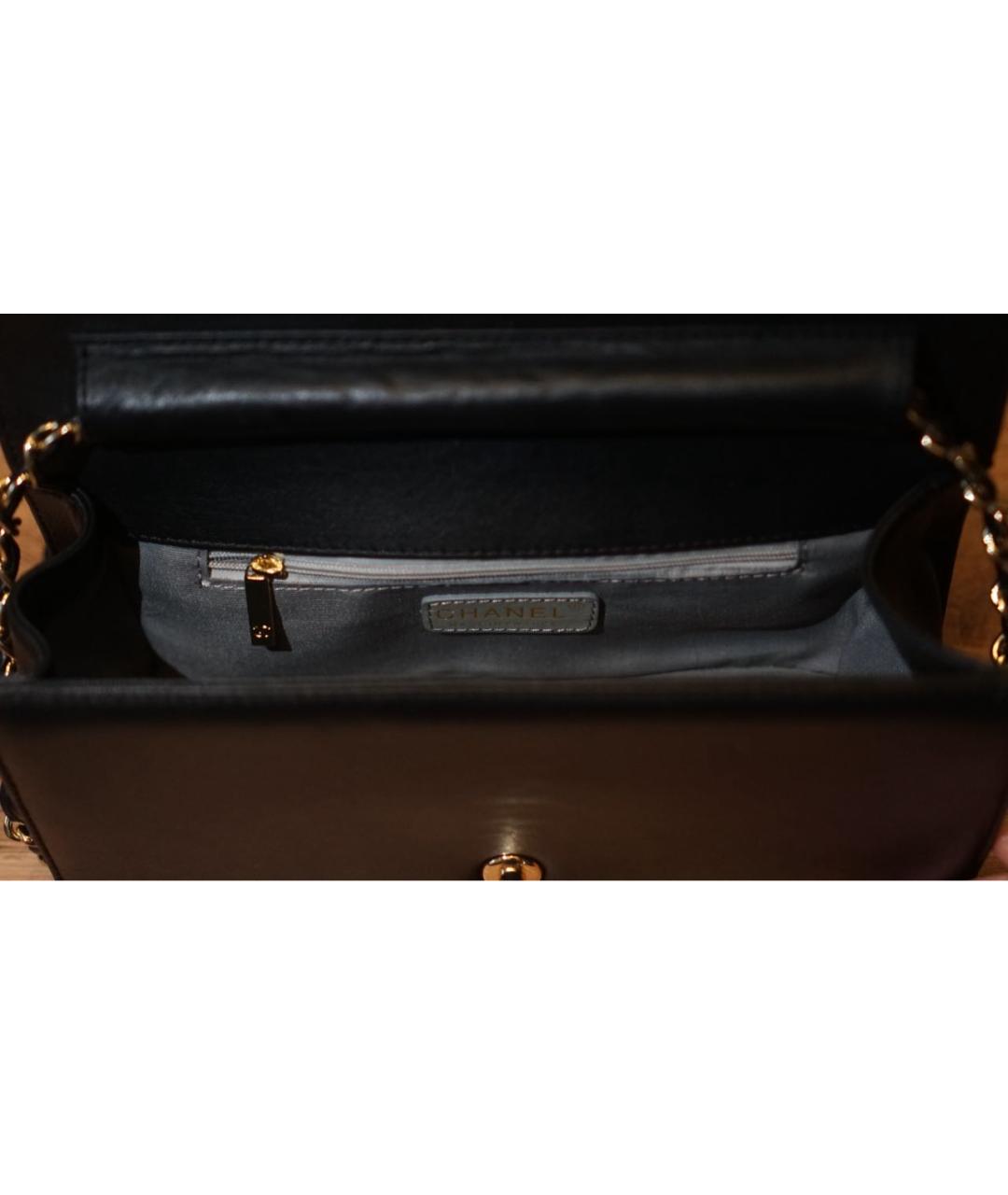CHANEL Черная кожаная сумка через плечо, фото 4