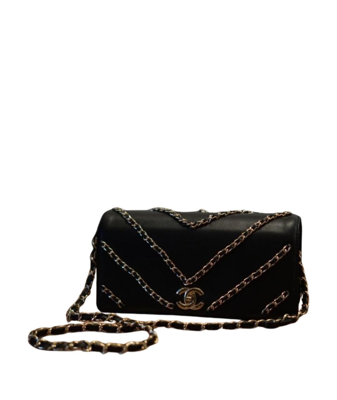 CHANEL Черная кожаная сумка через плечо, фото 1