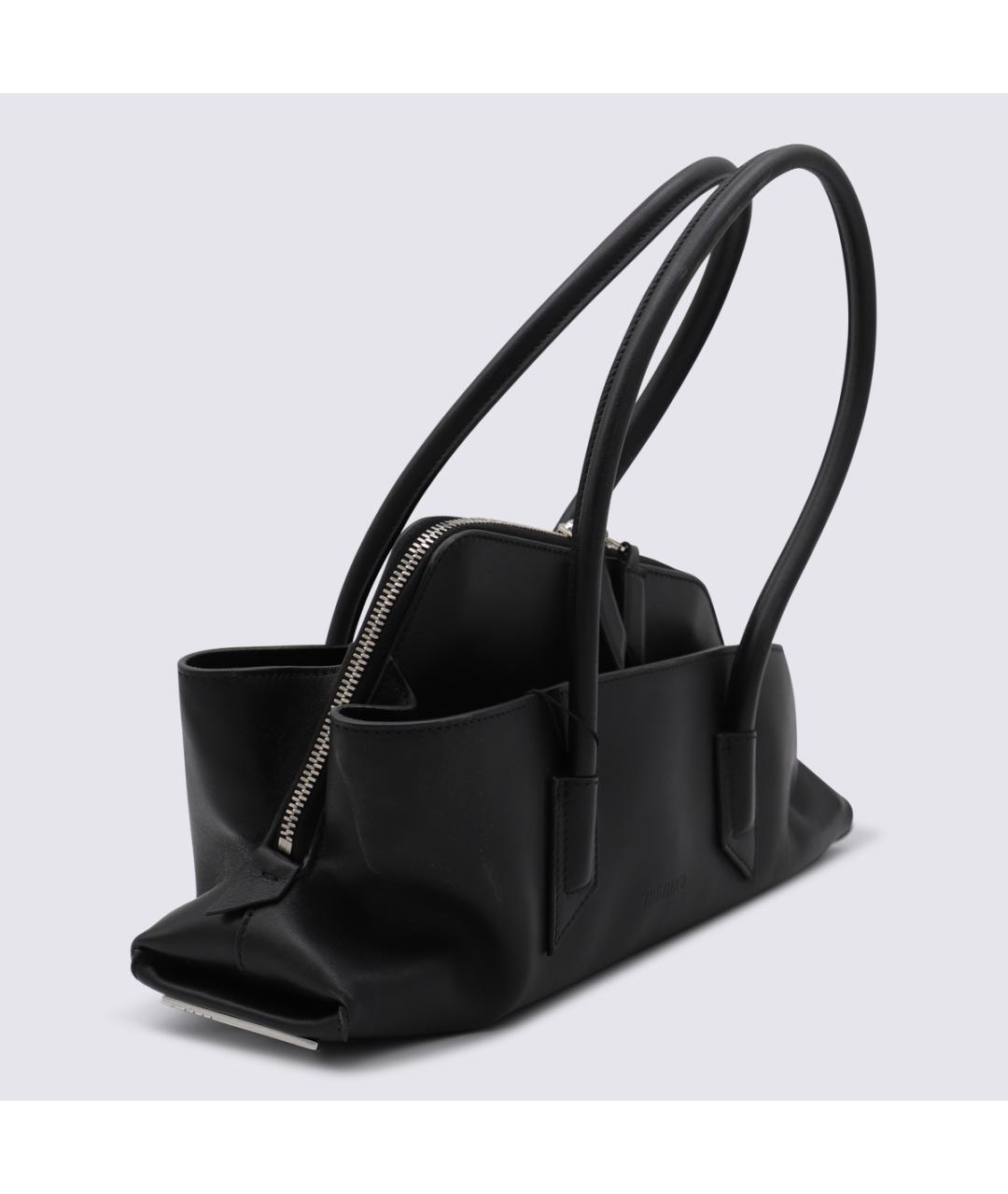 THE ATTICO Черная кожаная сумка тоут, фото 2