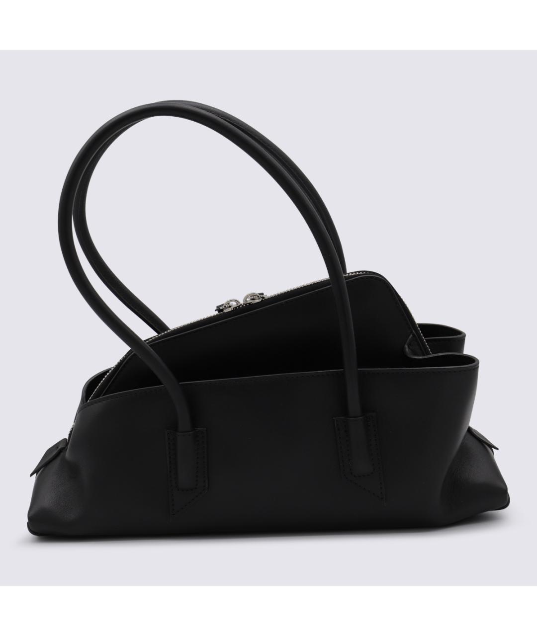 THE ATTICO Черная кожаная сумка тоут, фото 3