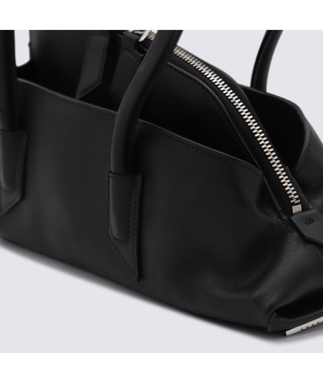 THE ATTICO Черная кожаная сумка тоут, фото 4