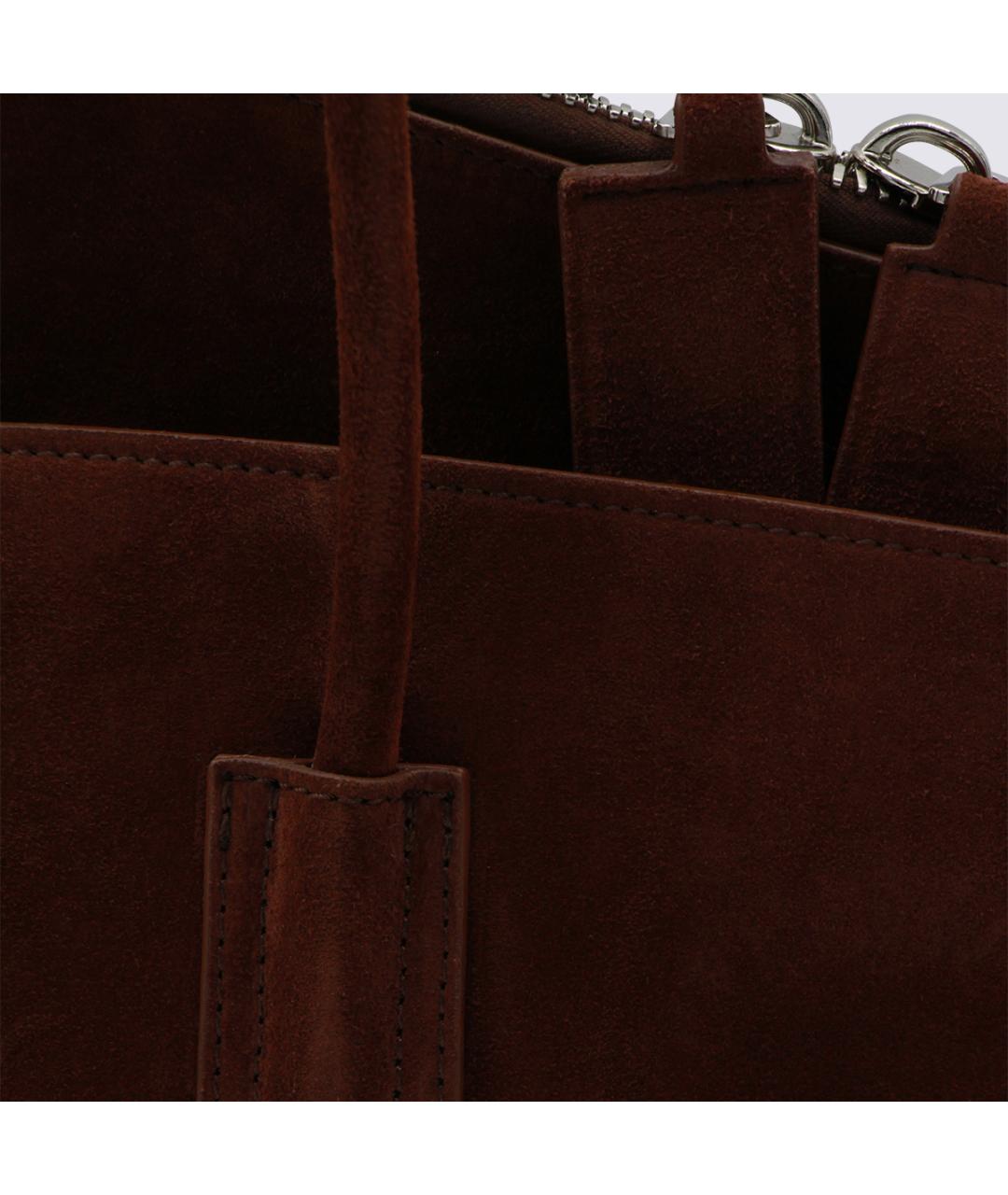 THE ATTICO Коричневая замшевая сумка тоут, фото 4
