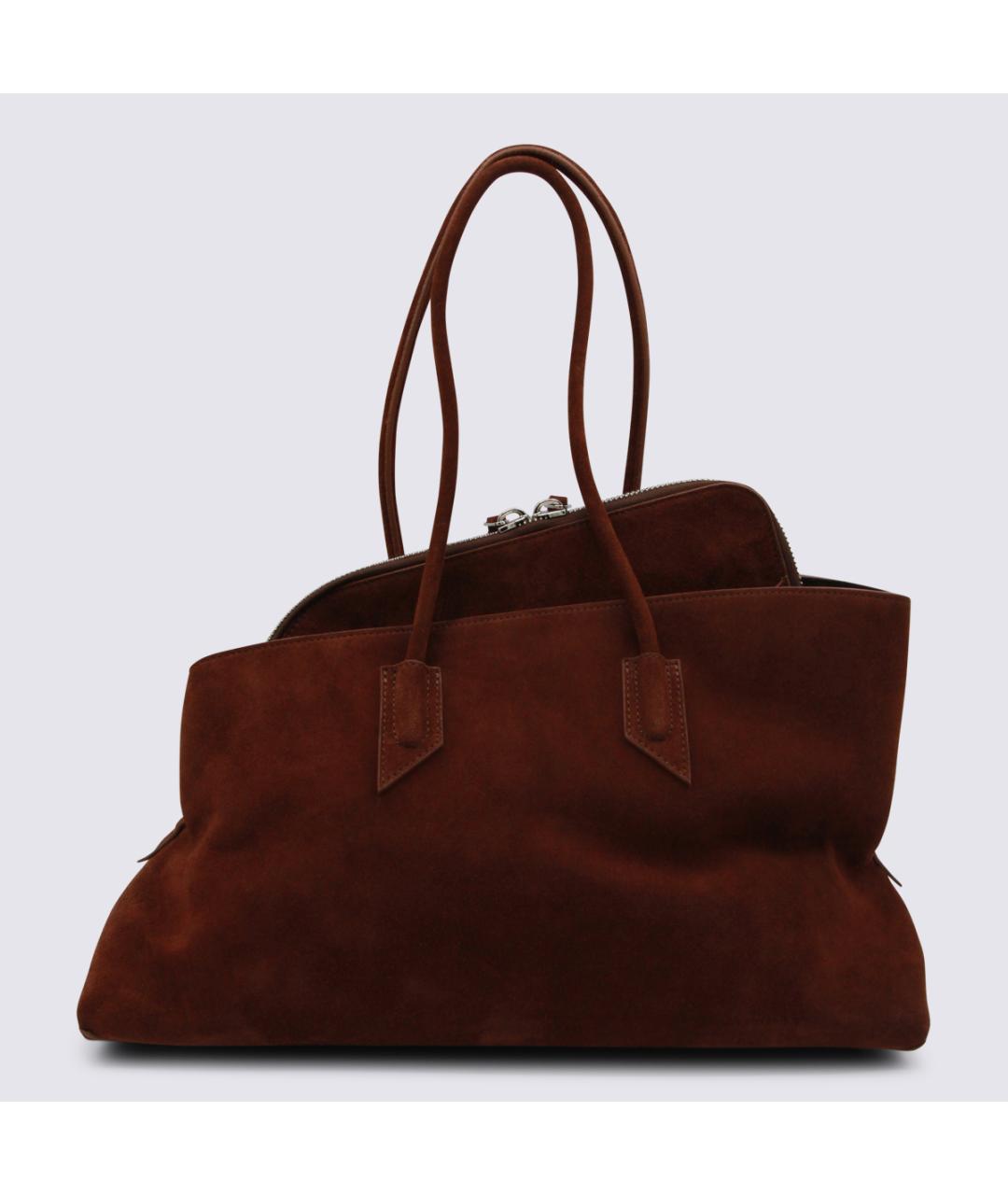 THE ATTICO Коричневая замшевая сумка тоут, фото 3