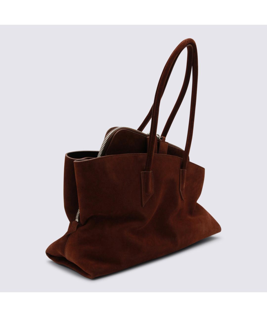 THE ATTICO Коричневая замшевая сумка тоут, фото 2