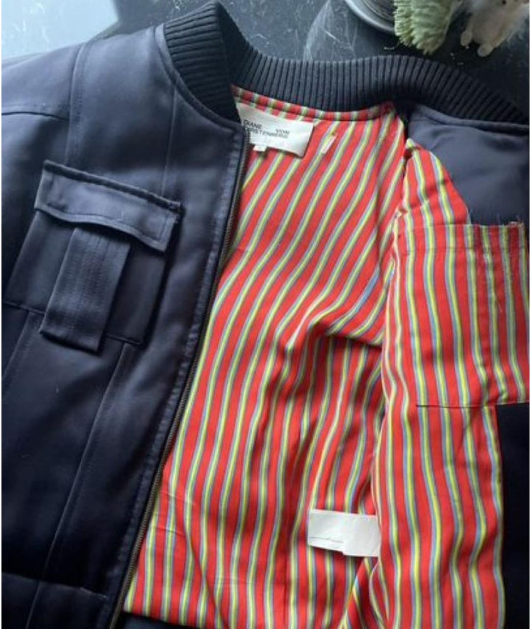 DIANE VON FURSTENBERG Темно-синяя шелковая куртка, фото 5