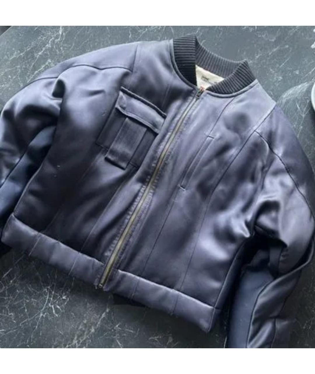 DIANE VON FURSTENBERG Темно-синяя шелковая куртка, фото 3