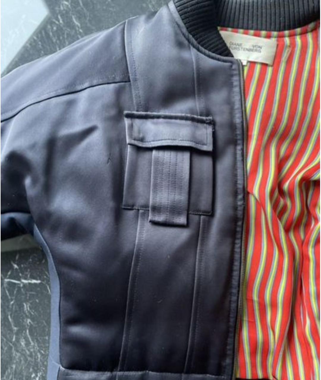 DIANE VON FURSTENBERG Темно-синяя шелковая куртка, фото 9