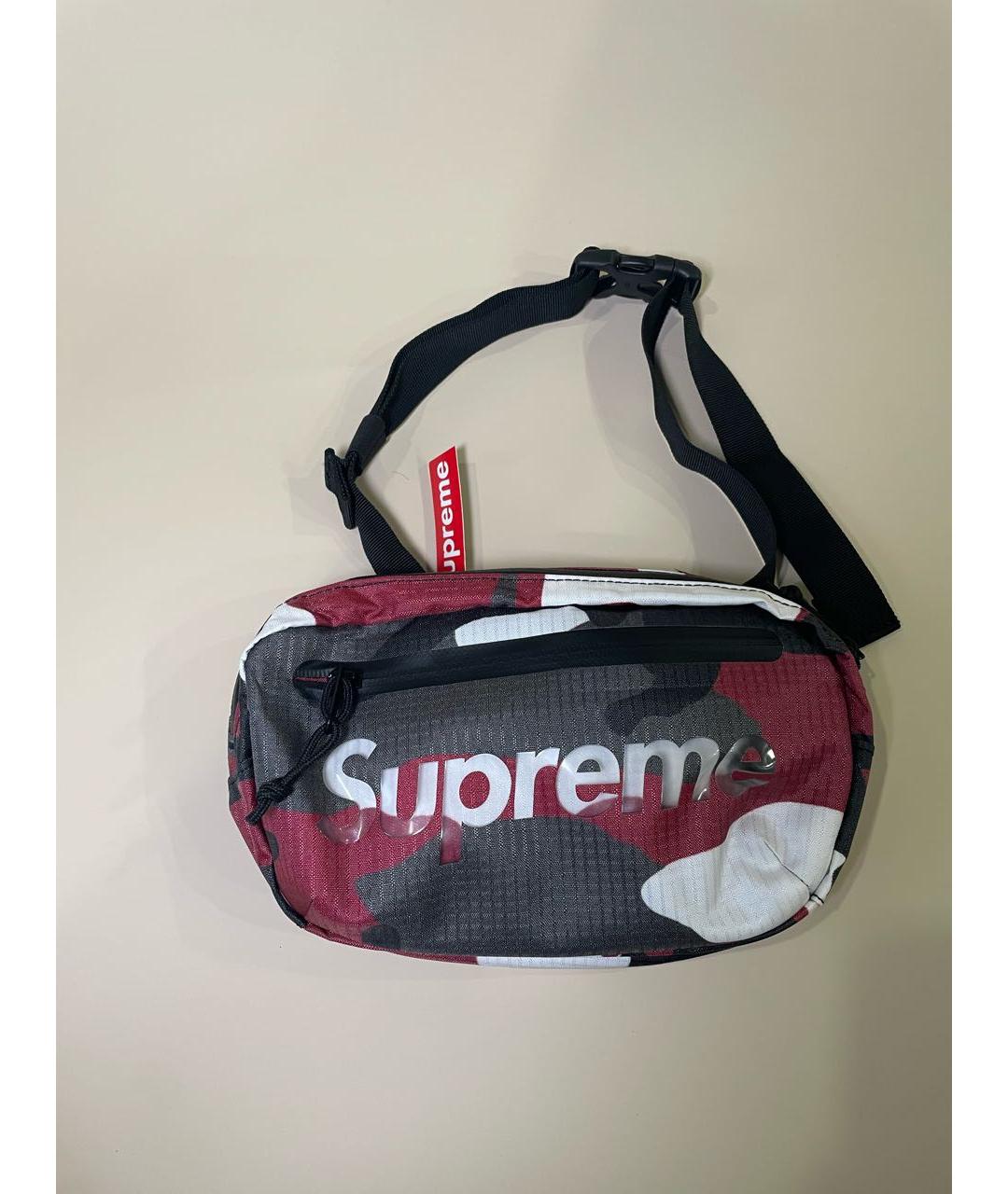 SUPREME Красная синтетическая поясная сумка, фото 3