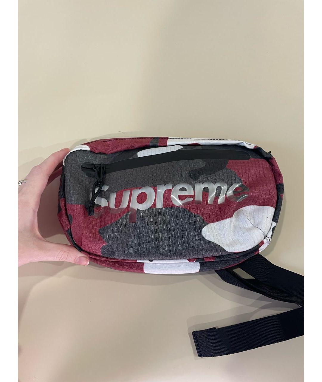 SUPREME Красная синтетическая поясная сумка, фото 7