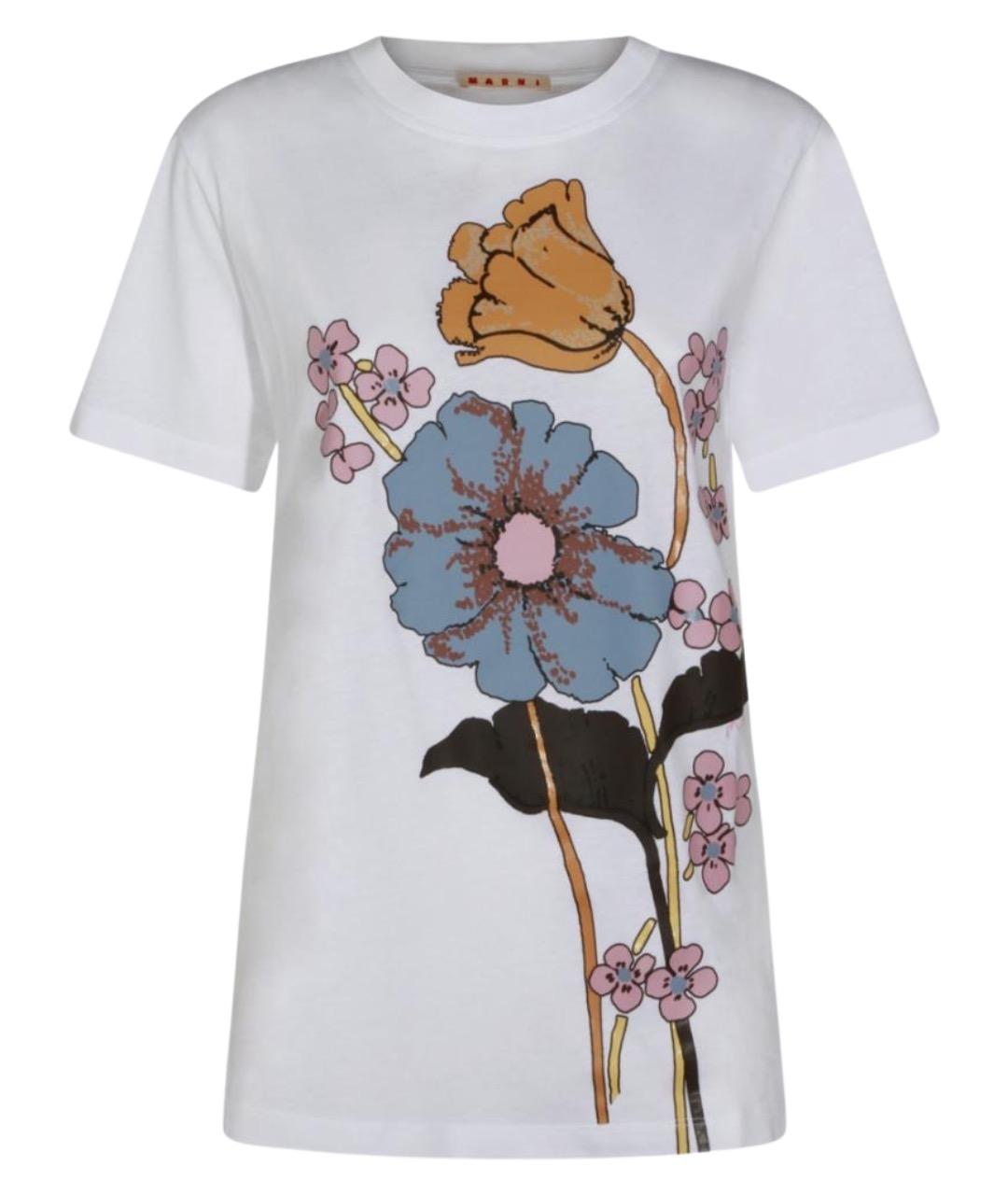 MARNI Белая хлопковая футболка, фото 1