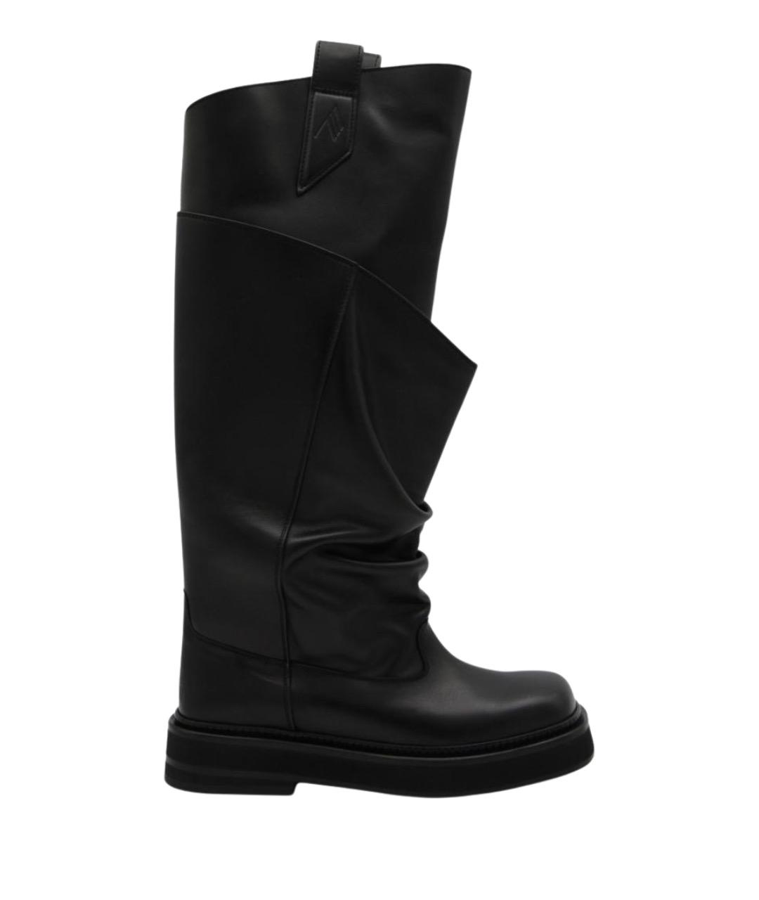 THE ATTICO Черные кожаные сапоги, фото 1