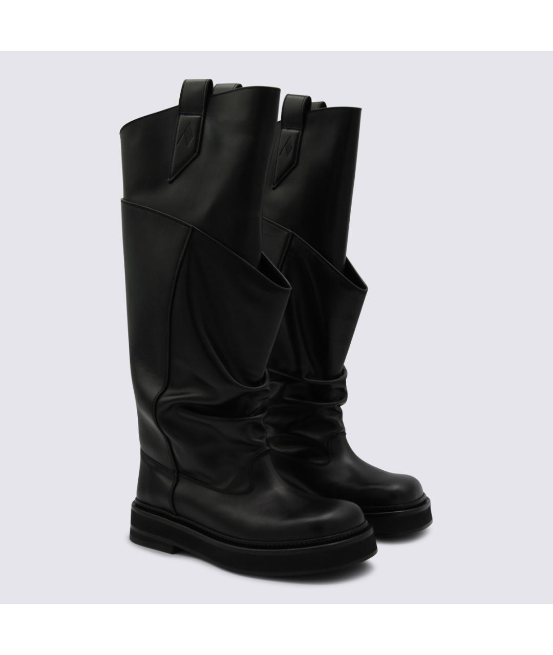 THE ATTICO Черные кожаные сапоги, фото 2