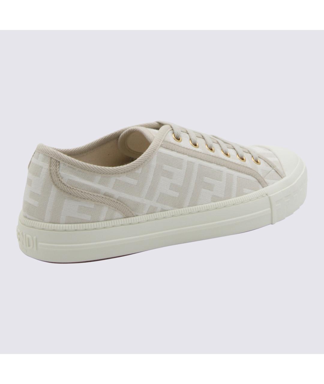 FENDI Бежевые текстильные кеды, фото 2