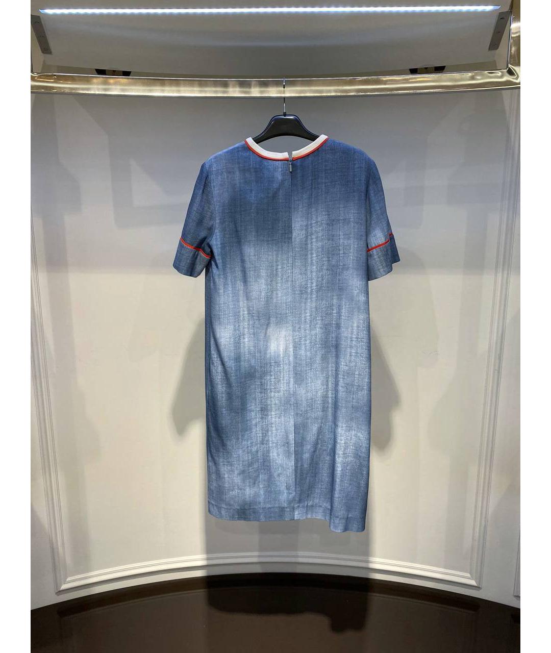 FENDI Голубое вискозное повседневное платье, фото 3