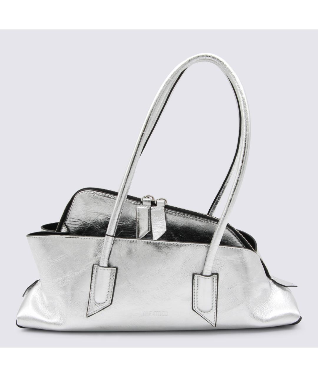 THE ATTICO Серебряная кожаная сумка тоут, фото 5