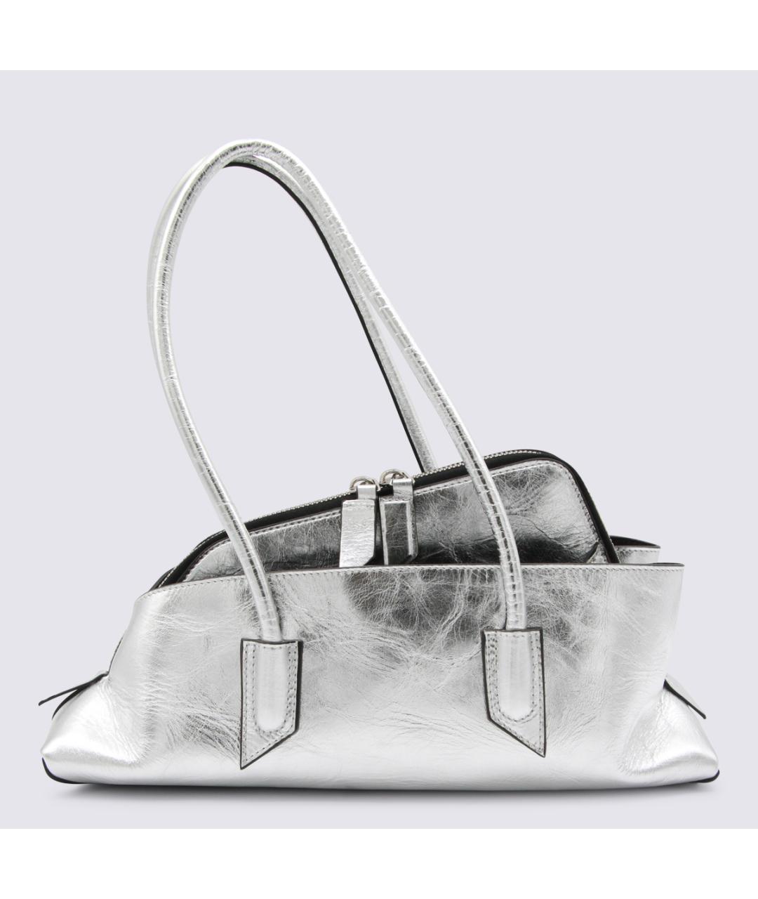 THE ATTICO Серебряная кожаная сумка тоут, фото 7