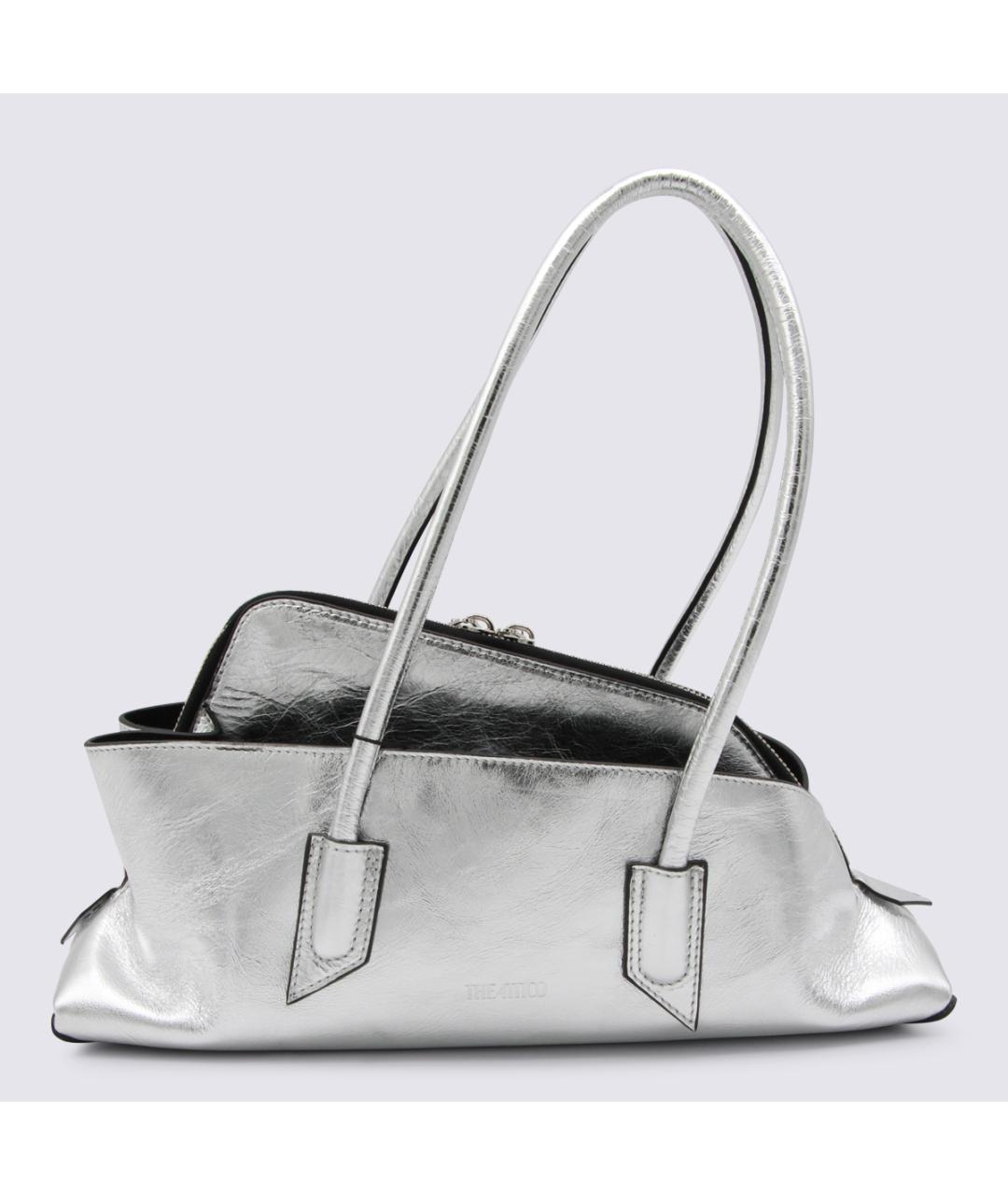 THE ATTICO Серебряная кожаная сумка тоут, фото 3