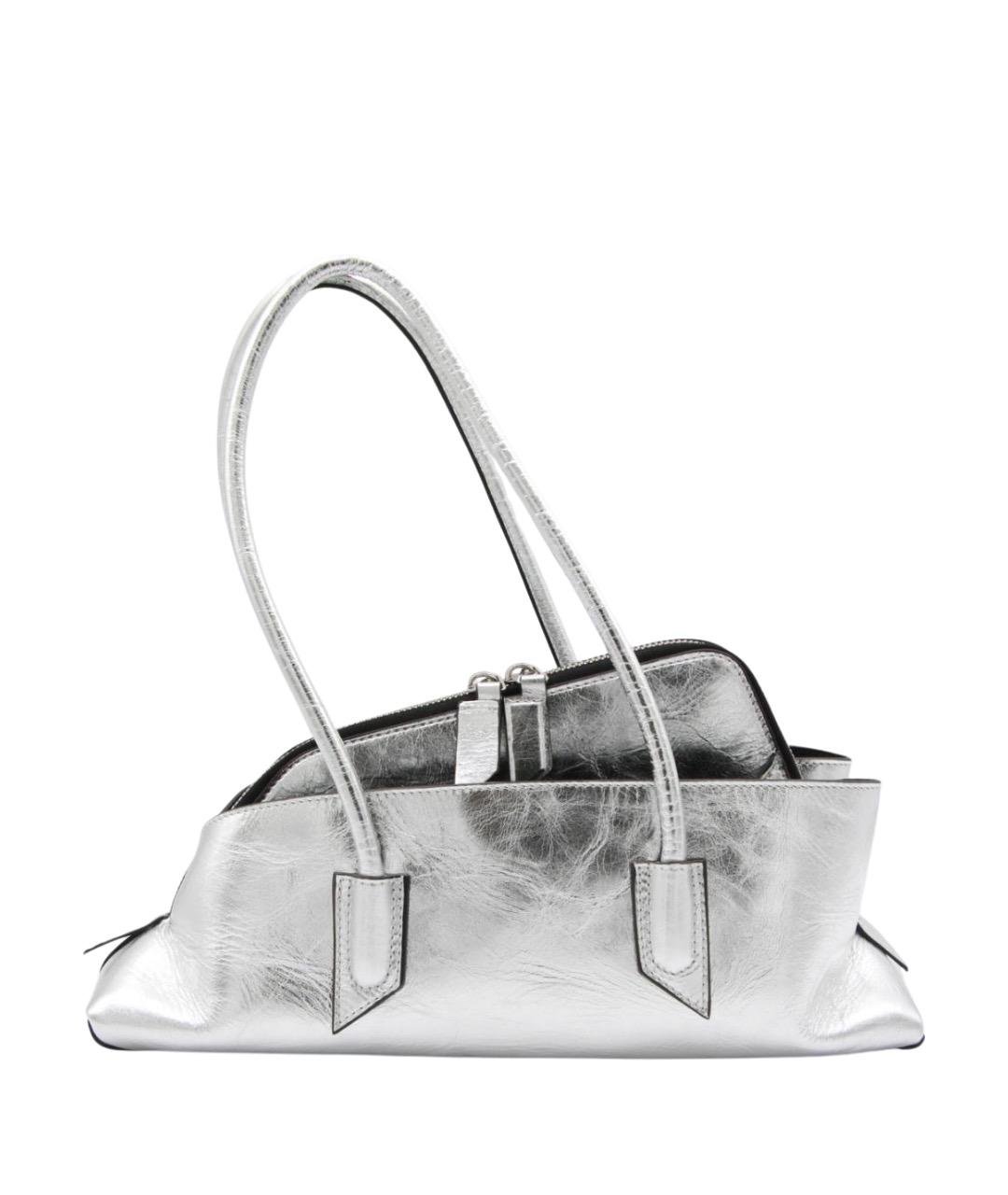 THE ATTICO Серебряная кожаная сумка тоут, фото 1