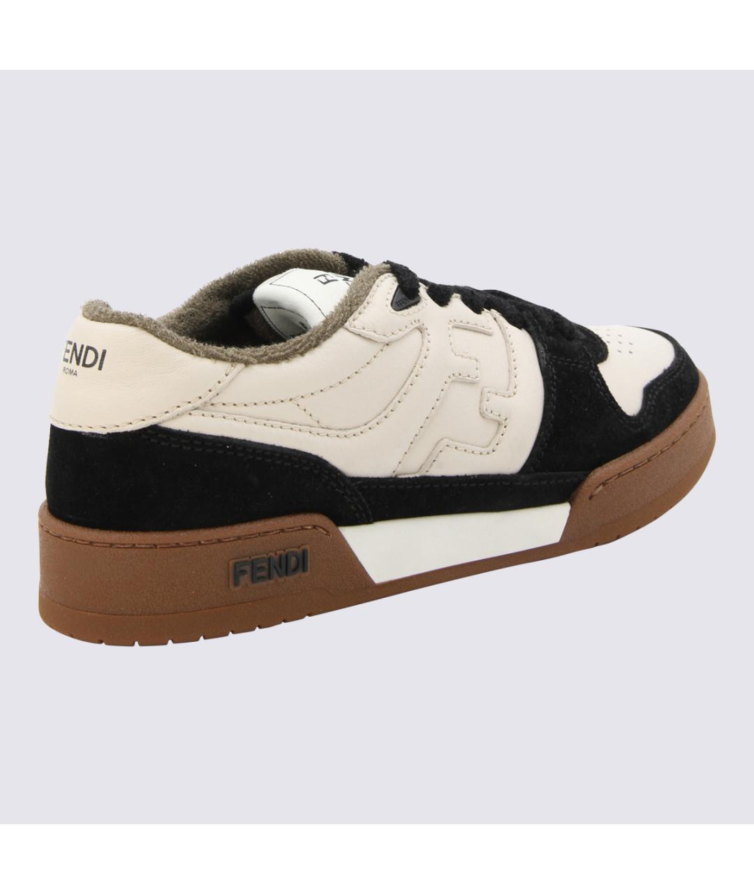 FENDI Черные кожаные кроссовки, фото 2