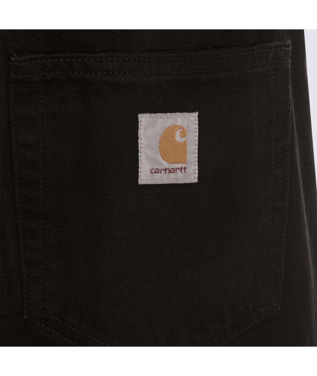 CARHARTT WIP Черные хлопковые прямые джинсы, фото 4