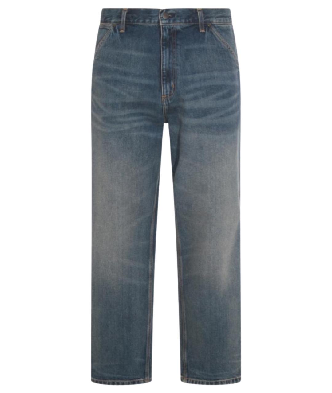 CARHARTT WIP Синие хлопковые прямые джинсы, фото 1